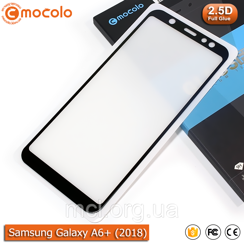 Захисне скло Mocolo Samsung Galaxy A6+ (2018) (Black) Full Glue