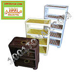 Взуттєва пластикова полку Ротанг, бежево-кремова, 4 яруси, фото 10