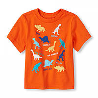 1, Хлопковая оранжевая футболка с динозаврами Размер 12-18 мес Children's Place