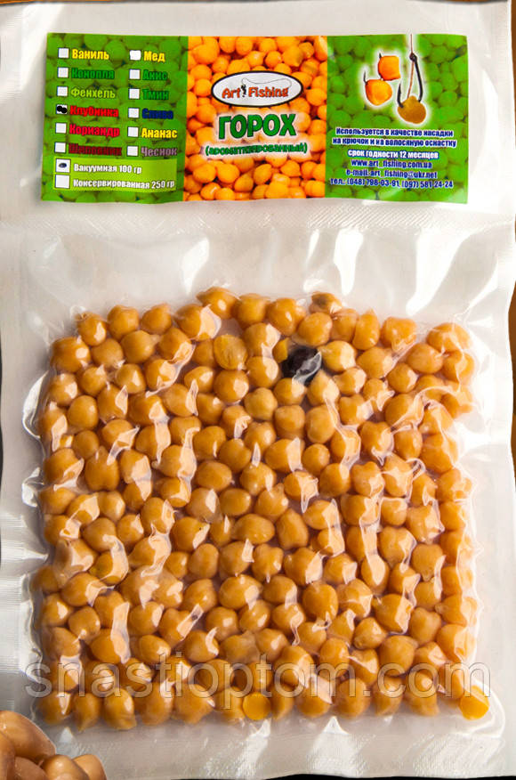 Горох Art Fishing у вакуумній упаковці, Полуниця, 100гр