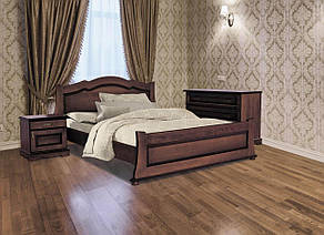 Ліжко двоспальне дерев'яне Жасмин RoomerIN, колір горіх, фото 1