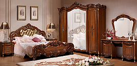 Спальня комплект з ДСП/МДФ Еліза180 з 5-ти дверною шафою горіх Слониммебель