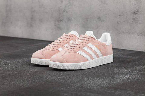 Adidas gazelle womens white and pink hotsell