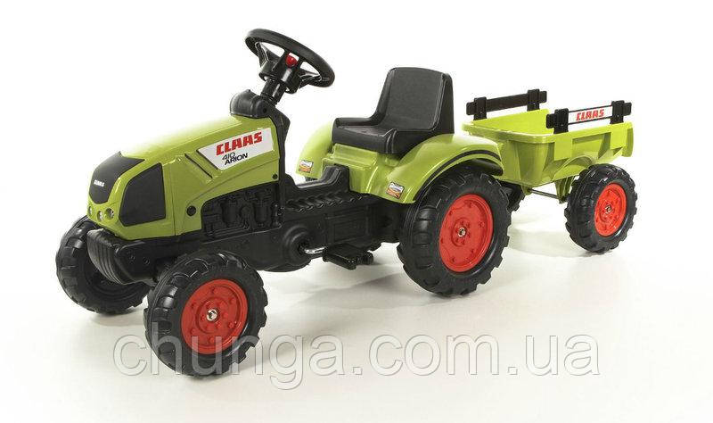 Детский трактор на педалях с прицепом Falk 2040C Claas Arion 410