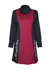 Комбіноване плаття Аленька/розм. до 64+/з коміром/великі розміри/