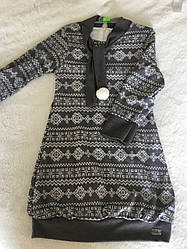 Стильне дитяче плаття-туніка в сірому кольорі для дівчинки 5-6 років