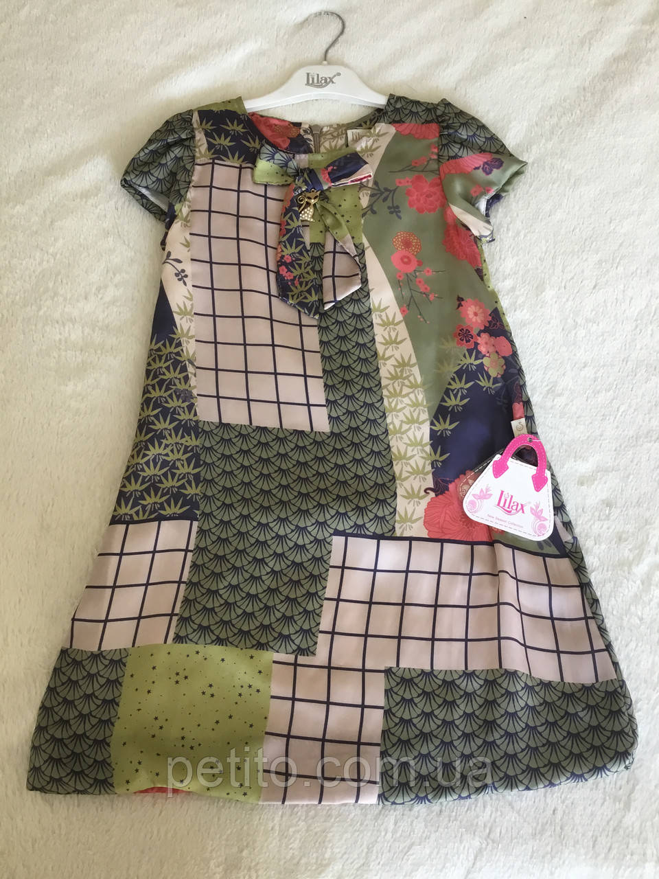 Різнобарвне дитяче плаття з коротким рукавом на кожен день, фото 1