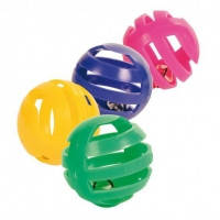Trixie игрушка для кошки Набор пластиковых мячиков с колокольчиком, 4шт.