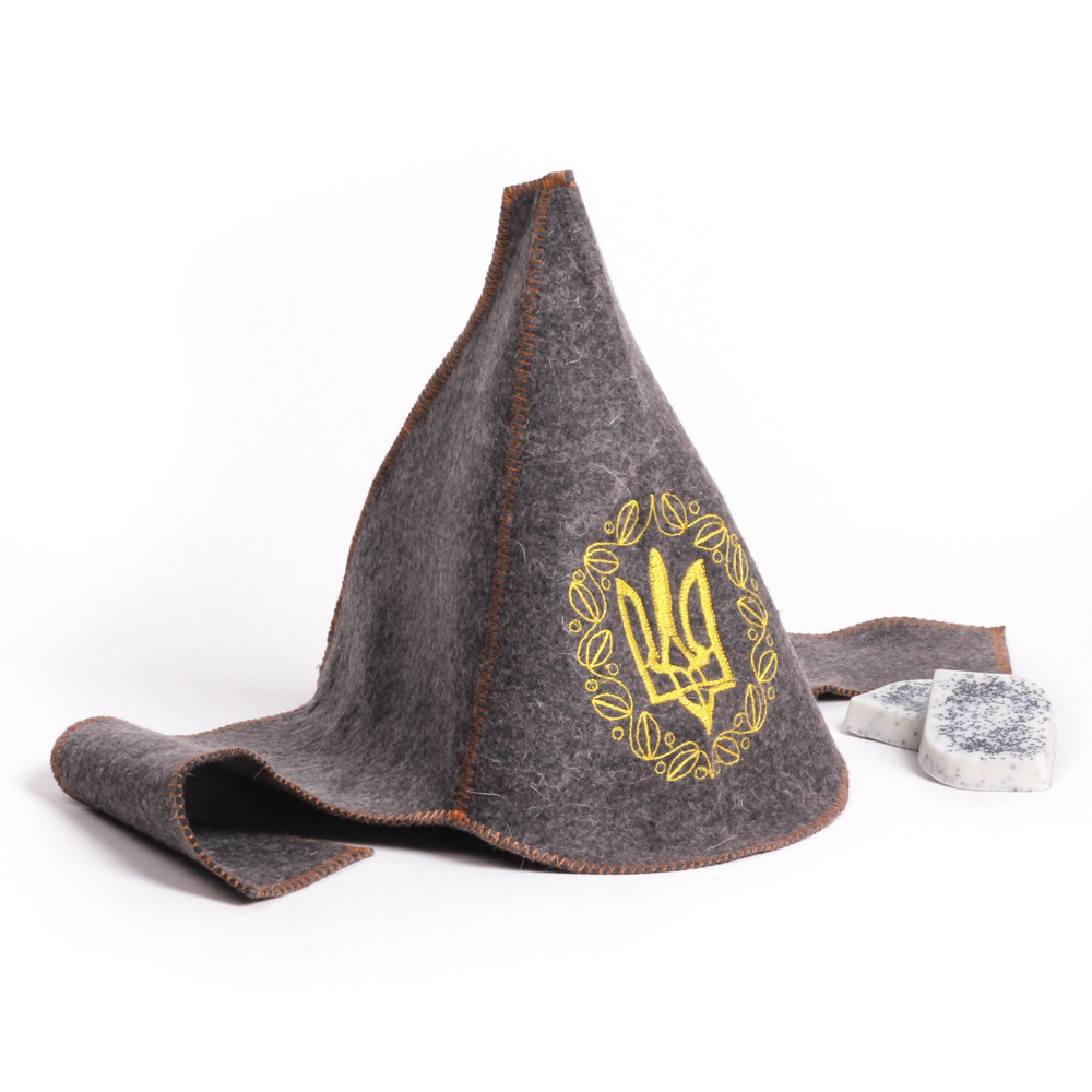 Банна шапка Luxyart "Будьонівка класик", натуральний войлок, сірий (LA-059)