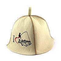 Банная шапка Luxyart "Крутой рыбак", искусственный фетр, белый (LA-295)