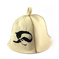 Банна шапка Luxyart "Ручна кішка", штучне хутро, білий (LA-355)