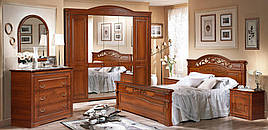 Спальня комплект з ДСП/МДФ Раміна 1.8 з 5-ти дверною шафою горіх Слониммебель