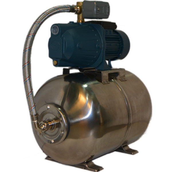 Насосна станція на базі насоса Jet100L HWD (EuroDelta) чавун довгий на баку 50л нержавійка (гарантія 2 роки), фото 1