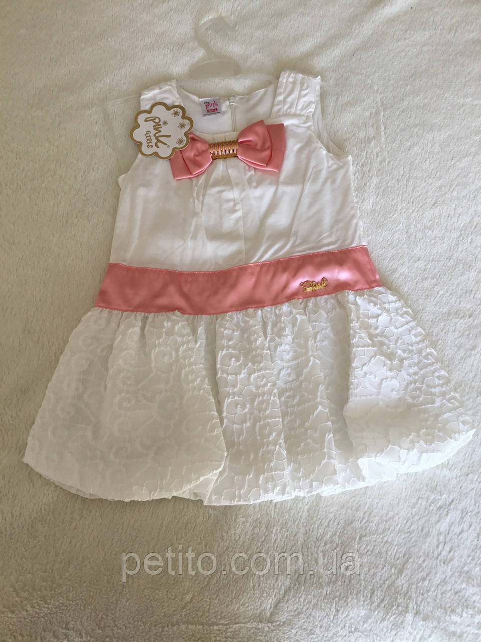 Святкове плаття для дівчинки на літо в білому кольорі, фото 1