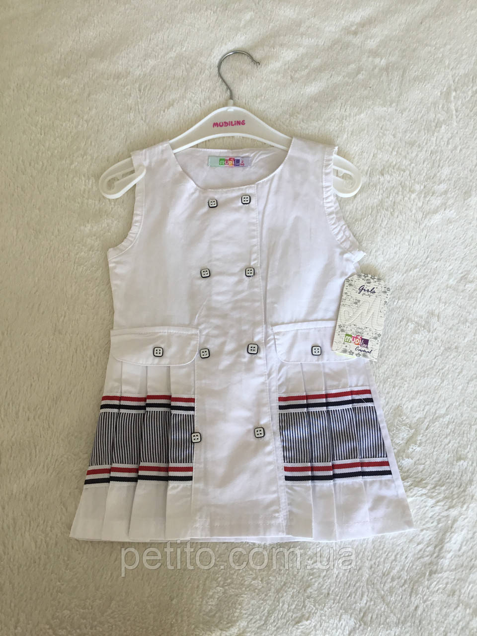 Сукня халат для дівчинки на літо без рукавів на гудзиках, фото 1