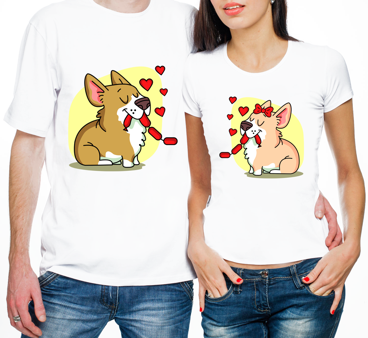 Парные футболки "Влюбленные Собачки" (частичная, или полная предоплата) - фото 1 - id-p733081158