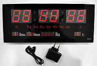 Часы светодиодные настенные LED Number Clock 3615 - часы от сети