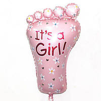 Кулька надувна фігурна, НІЖКА Рожева  75 см