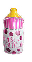 Кулька надувна фігурна, Бутилочка Рожева  75 см