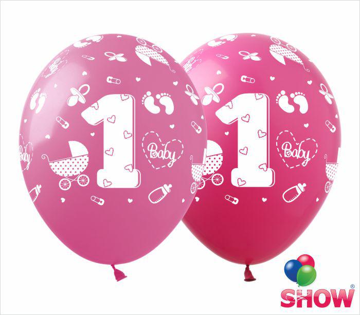 Повітряні кулі Перший годик дівчинка 12" (30 см) ТМ Show