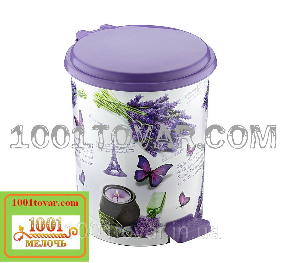 Відро педальне, з малюнком "Paris (Париж), 17 л., Еlif Plastik (Еліф пластик), фото 1