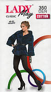 Колготки жіночі бавовна Lady May Cotton 350 Den, графіт (темно-сірі), 2 розмір (42-46), 07608, фото 4
