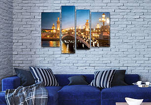 Модульна картина Ліхтарі на мосту, на ПВХ тканини, 65x85 см, (40x20-2/65х18/50x18), фото 4