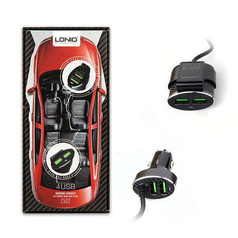 АЗП USB LDNIO C502 5 V 5.1 A 4 Ports чорний, фото 1