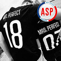 Футболки парные Mr.Perfect Mrs.Perfect с номерами надписями логотипам на заказ