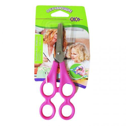 Ножиці дятячі 165 мм, навчальні рожеві ZB.5019-10, фото 1