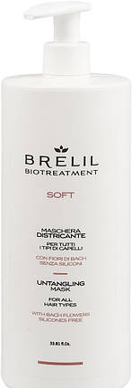 Маска для неслухняного волосся Brelil Proffesional Bio Treatment Soft Untangling Mask 1000 мл, фото 2