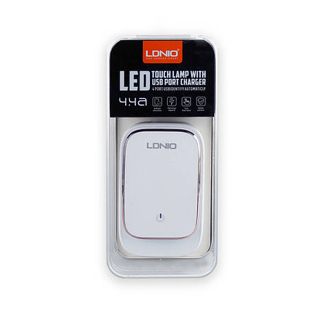 Зарядний пристрій USB LDNIO A4405 Led Touch 4 Ports 2 в 1 (адаптер + кабель USB-Micro - USB), фото 1