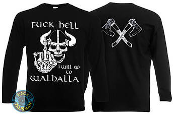 Футболка довгий рукав WALHALLA Fuck Hell вікінг, фото 2