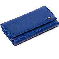 Большой женский кошелек кожаный синий BUTUN 508-004-013