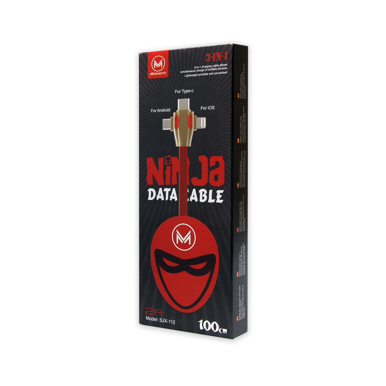 Кабель USB-Micro USB/iPhone/Type C MIMACRO SJX-112 1м червоний