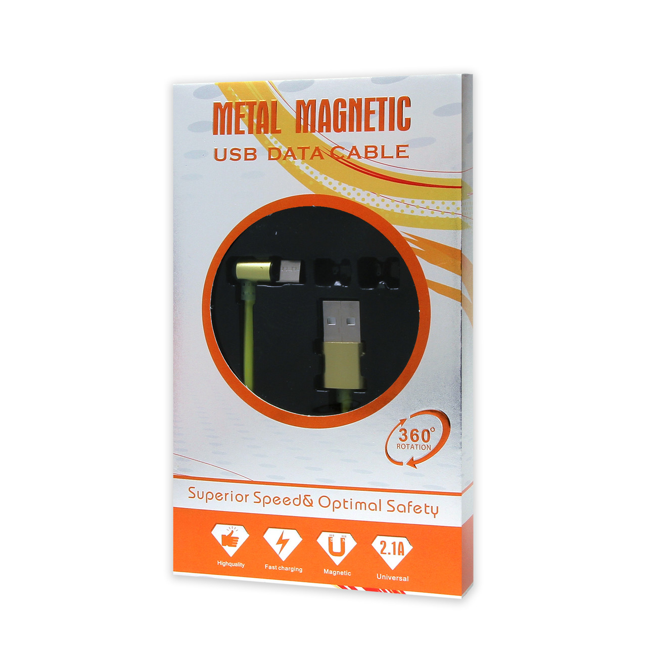 Кабель USB Type C Metal Magnetic 360° 2.1 A магнітний зелений