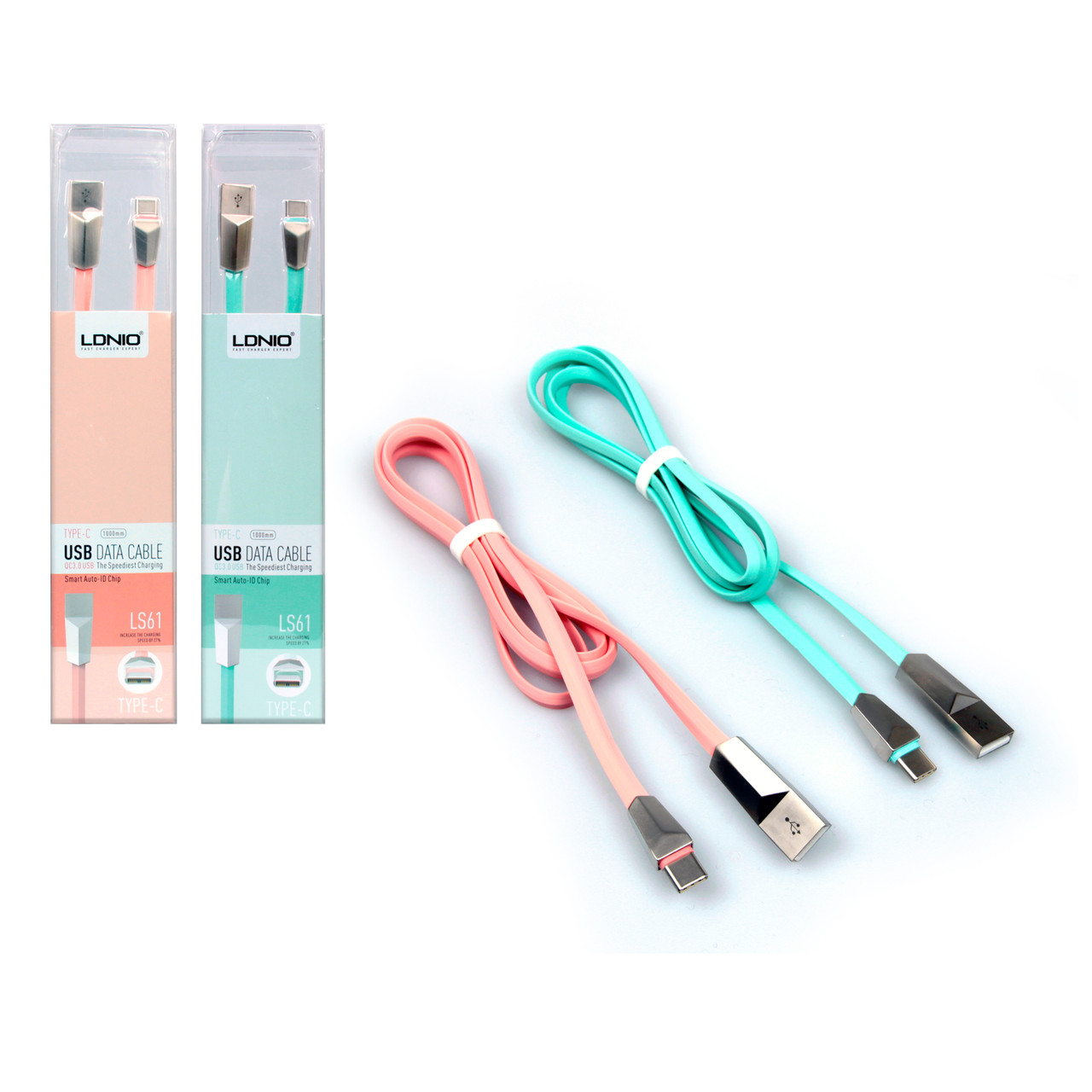Кабель USB-USB-Type-C LDNIO LS61 1м