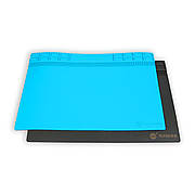 Килимок для паяння SUNSHINE SS-004A (35см*25см) термостійкий силіконовий з осередками під гвинти (синій)