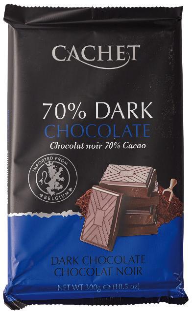 Чорний шоколад Cachet №45 70%, 300г 12шт/ящ
