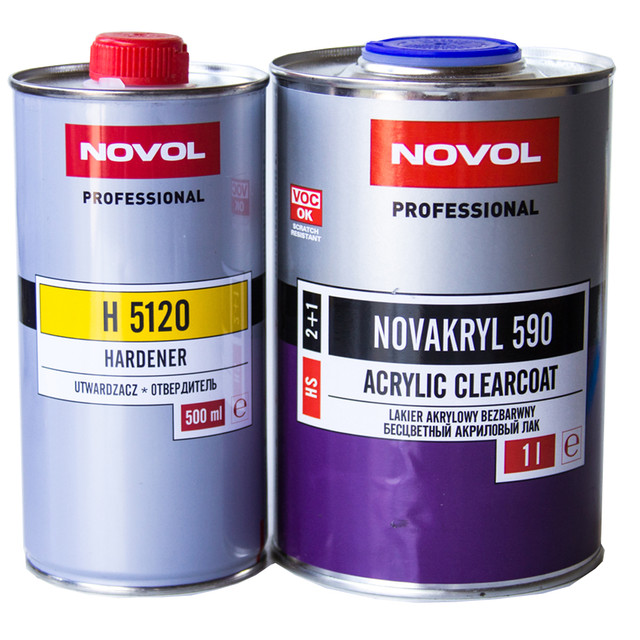 Лак автомобильный акриловый керамический HS NOVOL Novakryl 590 2+1