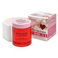 Холодный воск для депиляции Wokali PEXO Depilatory Honey Cold Wax Rose / роза 380 г