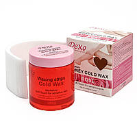 Холодний віск для депіляції Wokali PEXO Depilatory Honey Cold Wax Rose/троянда 380 г