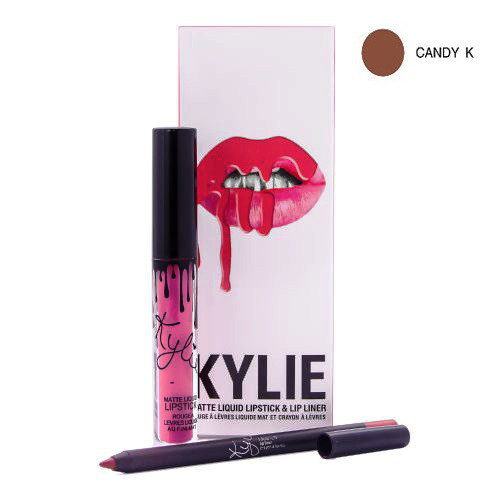 Набір для губ KYLIE: рідка матова помада + олівець (колір Candy k)