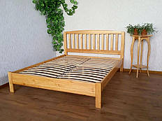 Ліжко двоспальне дерев'яне з масиву натурального дерева "Мешта" від виробника