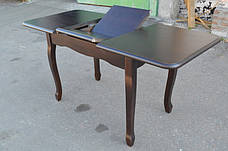 Стіл дерев'яний розкладний для маленької кухні Лідер Мікс меблі, колір темний горіх, фото 3