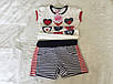 Модный костюм для девочки с полосатыми шортами, фото 2