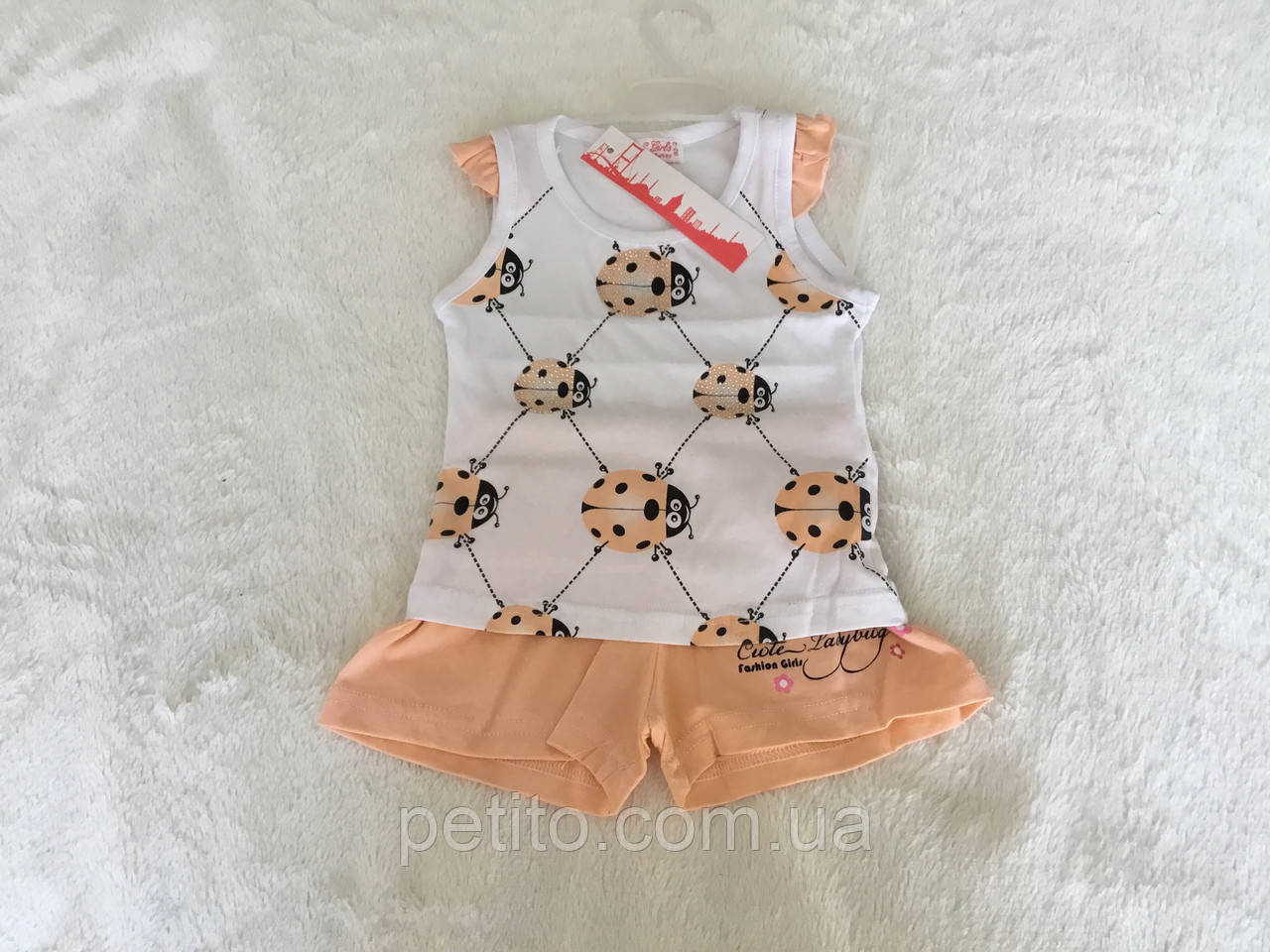 Яскравий костюм для дівчинки з футболкою і шортами, фото 1