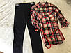 Костюм для дівчинки сорочка в клітинку і легінси, фото 3