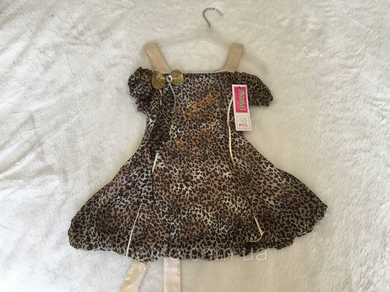 Літнє плаття для дівчинки з леопардовим принтом, фото 1