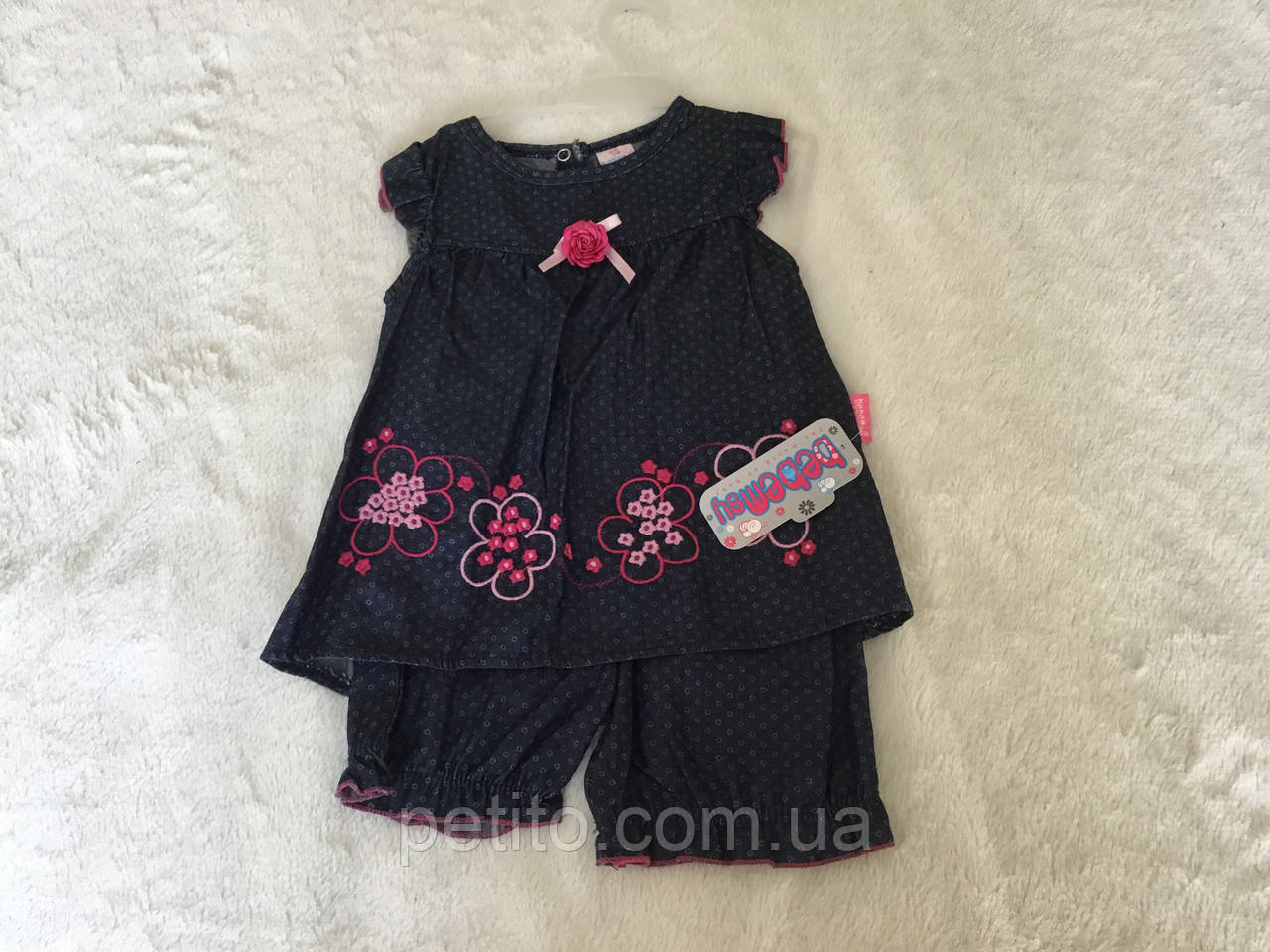 Темний костюм для дівчинки на літо, фото 1